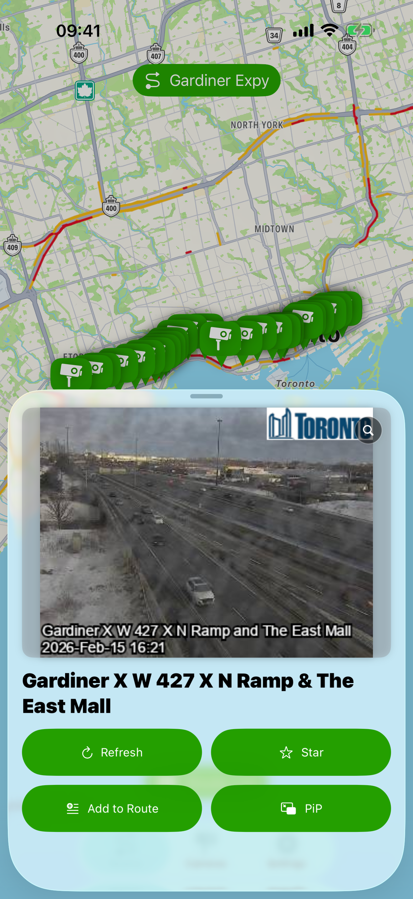 Camera detail sheet screenshot